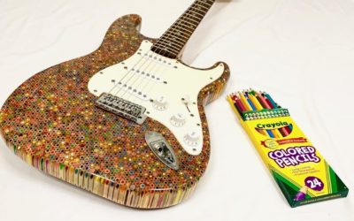 An Electric Guitar Made From 1,200 Colored Pencils